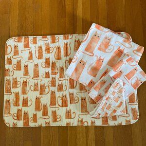 Ginger cat math mat and towel set